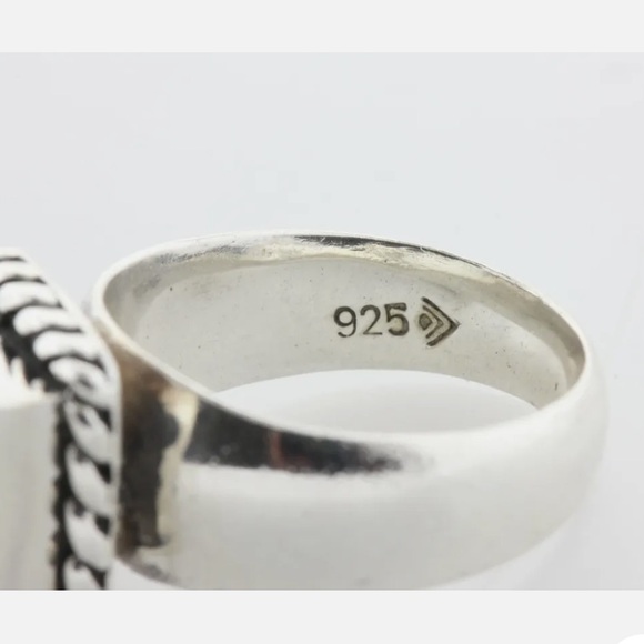 NEW Silpada Vintage .925 Sterling Silver Square Top Grade CZ Braided Edge - Picture 4 of 11